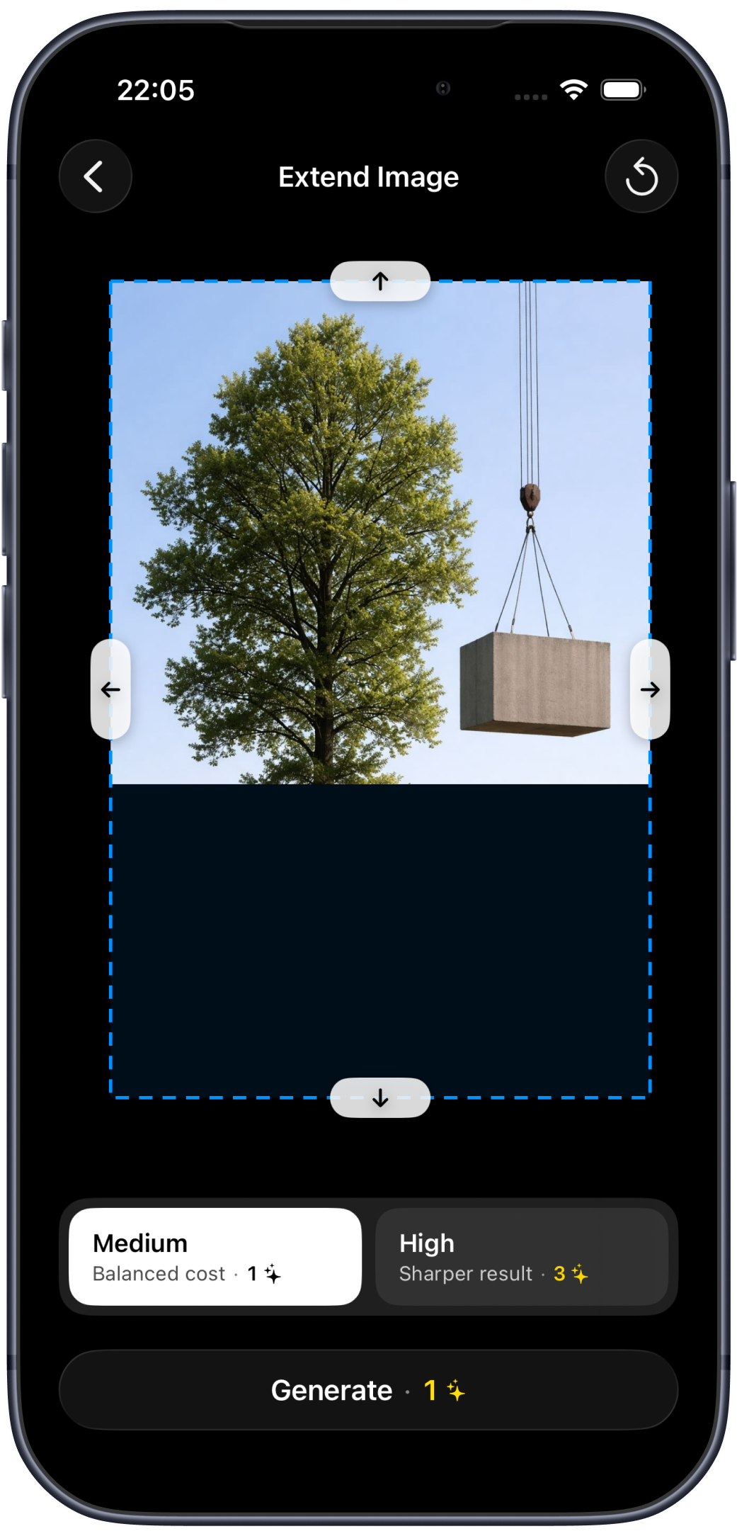 AI Extend recovers more scene around cut off measurement photos